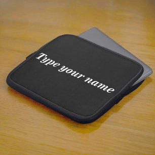Je naam op zwarte laptophoes laptop sleeve