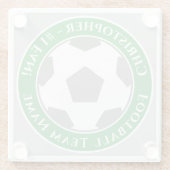 Je naam plus voetbalteamnaam glazen onderzetter (Achterkant)