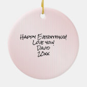 Je naam | Rode Rose en Stem Floral fotografie Keramisch Ornament (Achterkant)