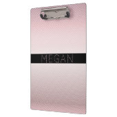 Je naam | Roos Ombre & witte strepen Klembord (Links)