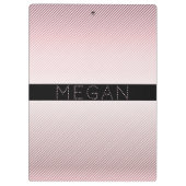 Je naam | Roos Ombre & witte strepen Klembord (Achterkant)