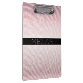 Je naam | Roos Ombre & witte strepen Klembord (Rechts)
