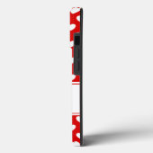 Je naam, stijlvol rood-wit hartjespatroon Case-Mate iPhone case (Achterkant / Links)