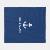 Je naam van je boot Anchor Blue Fleece Deken (Voorkant (Horizontaal))