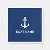 Je naam van je boot Anchor Blue Servet (Voorkant)