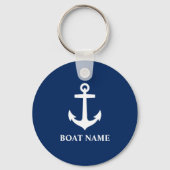 Je naam van je boot Anchor Blue Sleutelhanger (Achterkant)