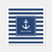Je naam van je boot Anchor Blue Stripes Servet (Voorkant)