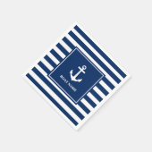 Je naam van je boot Anchor Blue Stripes Servet (Hoek)