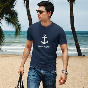 Je naam van je boot Anchor Blue T-shirt