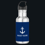 Je naam van je boot Anchor Blue Waterfles<br><div class="desc">Uw Bootnaam Anker Blue Water Bottle</div>