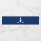 Je naam van je boot Anchor Blue Waterfles Etiket (Enkel label)