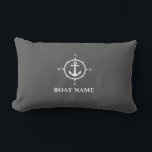 Je naam van je boot compass Anchor Grey Buitenkussen<br><div class="desc">Uw naam van de boot compass Anchor Grey Patio Lumbar Pillow Cushion.</div>
