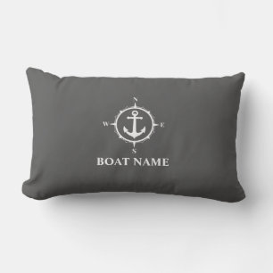 Je naam van je boot compass Anchor Grey Buitenkussen