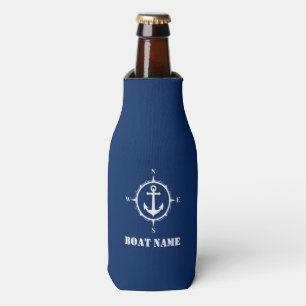Je naam van je boot compass Anchor Navy Blue Flesjeskoeler