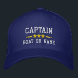 Je naam van je boot kapitein Nautical Stars Royal  Geborduurde Pet<br><div class="desc">Sail in stijl met een gepersonaliseerd koninklijk blauw geborduurd pet met uw Kapitein rank of andere titel,  jouw naam of Boat Name en sterren. Verscheidene pet en draadkleuren om van te kiezen. Maakt een groot aangepast cadeau voor vaders dag,  Moederdag of elke andere gelegenheid.</div>