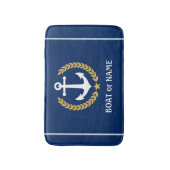Je naam van je boot Nautical Anchor Gold Laurel Na Badmat (Voorkant Verticaal)