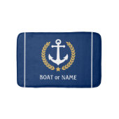 Je naam van je boot Nautical Anchor Gold Laurel Na Badmat (Voorkant)