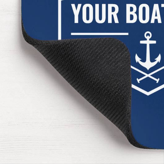 Je naam van je boot Nautical Anchor Oars Helm Navy Muismat (Hoek)