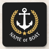 Je naam van je lichaam Anchor Elegant Gold Laurel  Bier Onderzetter (Voorkant)