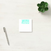 Je naam | Vet witte tekst op helder aqua Post-it® Notes (Kantoor)