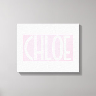 Je naam Vet witte tekst op lichtroze Canvas Afdruk