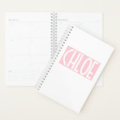 Je naam | Vet witte tekst op lichtroze Planner (Display)