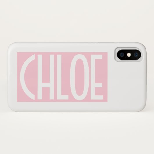 Je naam | Vette witte tekst op lichtroze Case-Mate iPhone Case (Achterkant (horizontaal))
