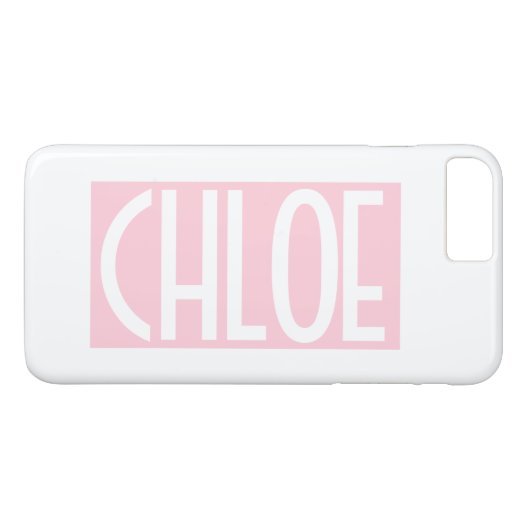 Je naam | Vette witte tekst op lichtroze Case-Mate iPhone Case (Achterkant (Horizontaal))