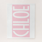 Je naam | Vette witte tekst op lichtroze Legpuzzel (Verticaal)