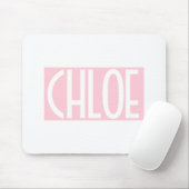 Je naam | Vette witte tekst op lichtroze Muismat (Met muis)