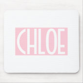 Je naam | Vette witte tekst op lichtroze Muismat (Voorkant)