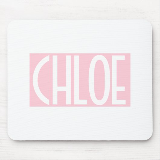 Je naam | Vette witte tekst op lichtroze Muismat (Voorkant)