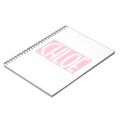 Je naam | Vette witte tekst op lichtroze Notitieboek (Linkerzijde)