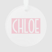 Je naam | Vette witte tekst op lichtroze Ornament (achterkant)