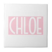 Je naam | Vette witte tekst op lichtroze Tegeltje (Voorkant)