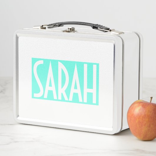 Je naam | Vetwitte tekst op Bright Aqua (In situ)