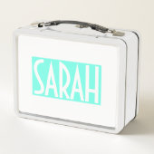 Je naam | Vetwitte tekst op Bright Aqua (Achterkant)