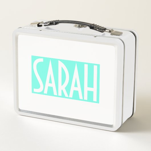 Je naam | Vetwitte tekst op Bright Aqua (Achterkant)