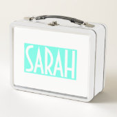 Je naam | Vetwitte tekst op Bright Aqua (Voorkant)