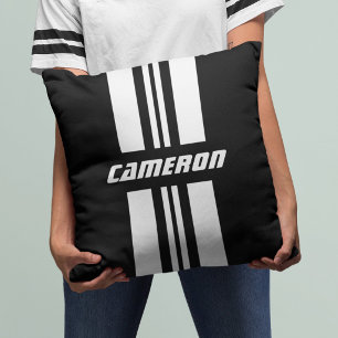Je naam volledig op maat gemaakte kleuren racing s kussen