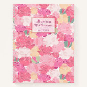 Je naam | Waterverf Peonies Notitieboek (Voorkant)