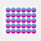 Je naam | witte tekst op blauw/roze verloop labels (Vel)