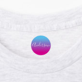 Je naam | witte tekst op blauw/roze verloop labels (Aangebracht)