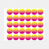 Je naam | witte tekst op geel/roze verloop labels (Vel)