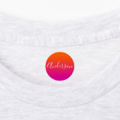 Je naam | witte tekst op oranje/roze verloop labels (Aangebracht)