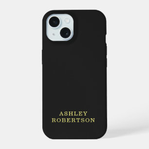Je naam zwart professioneel stijlvol minimalistisc iPhone 15 case