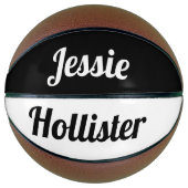 Je naam | Zwart-wit Basketbal (Voorkant)