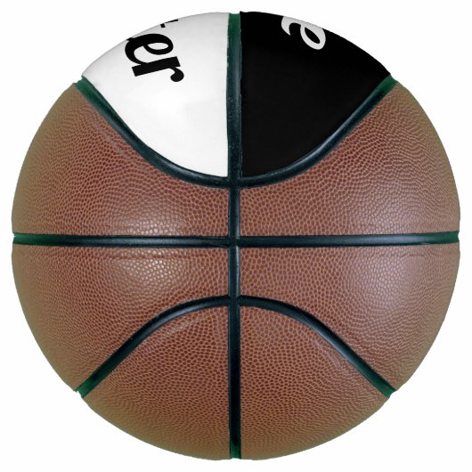 Je naam | Zwart-wit Basketbal (Rechts)