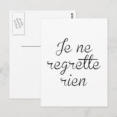 Je Ne Regrette Rien Briefkaart (Voorkant / Achterkant)