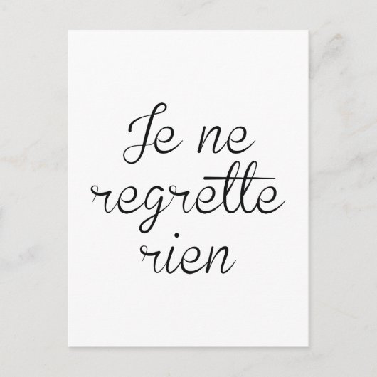 Je Ne Regrette Rien Briefkaart (Voorkant)